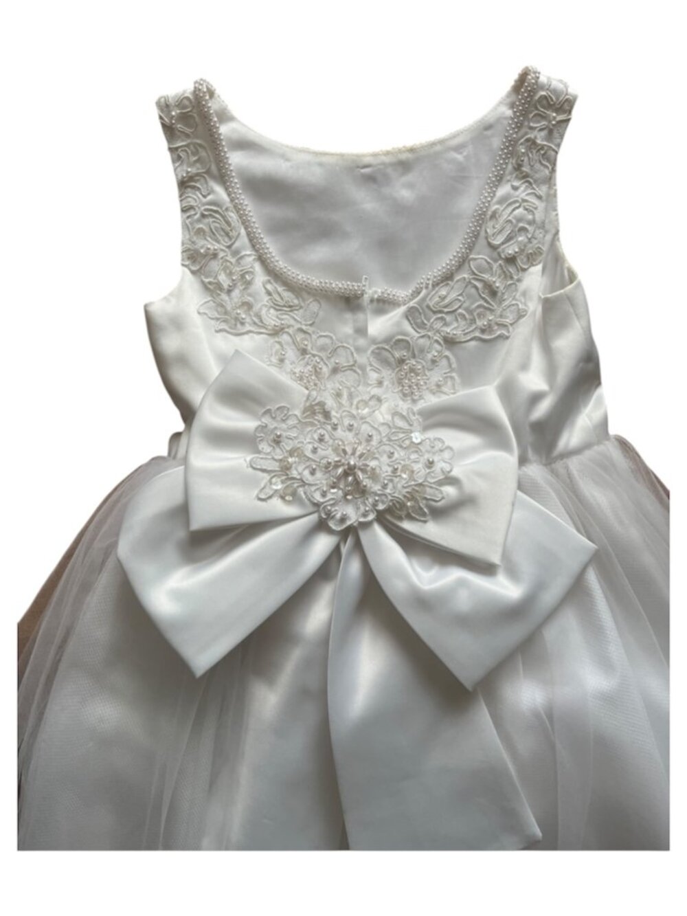 Y2K Lady Eleanor David's Bridal White Special Event Dress - Size Youth Girls 4 - Picture 4 of 6